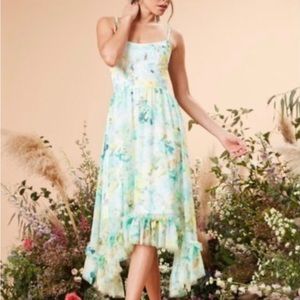NWOT Dress The Population Judy Crescent Flounce Floral Chiffon Dress